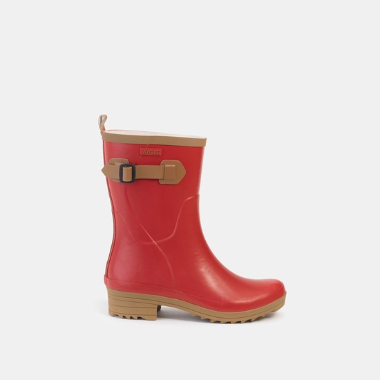 Aigle Rubber Ankle Garden Boots Women Red ZA-34270